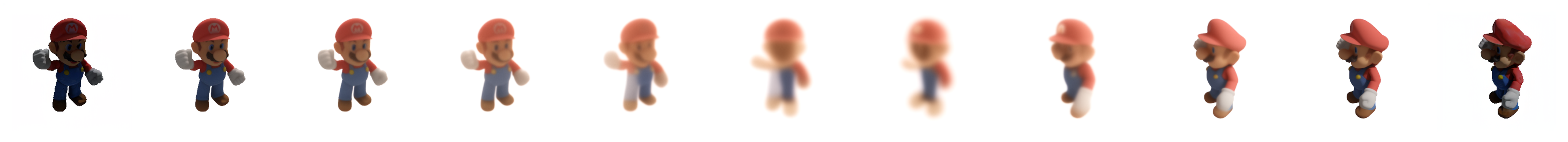 Geodesic interpolation — sharp, on-manifold transitions.