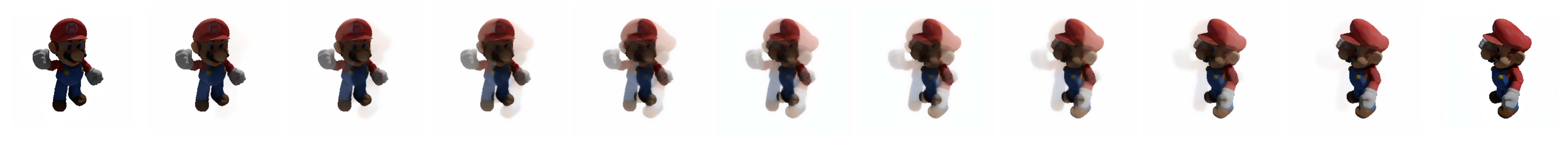 Linear interpolation between two views — blurry cross-fade.